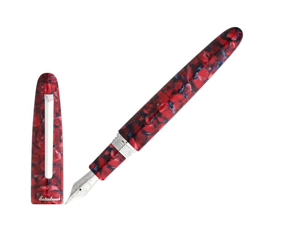 Esterbrook Estie Oversize Scarlet Fountain Pen, Palladium trim, ESC926