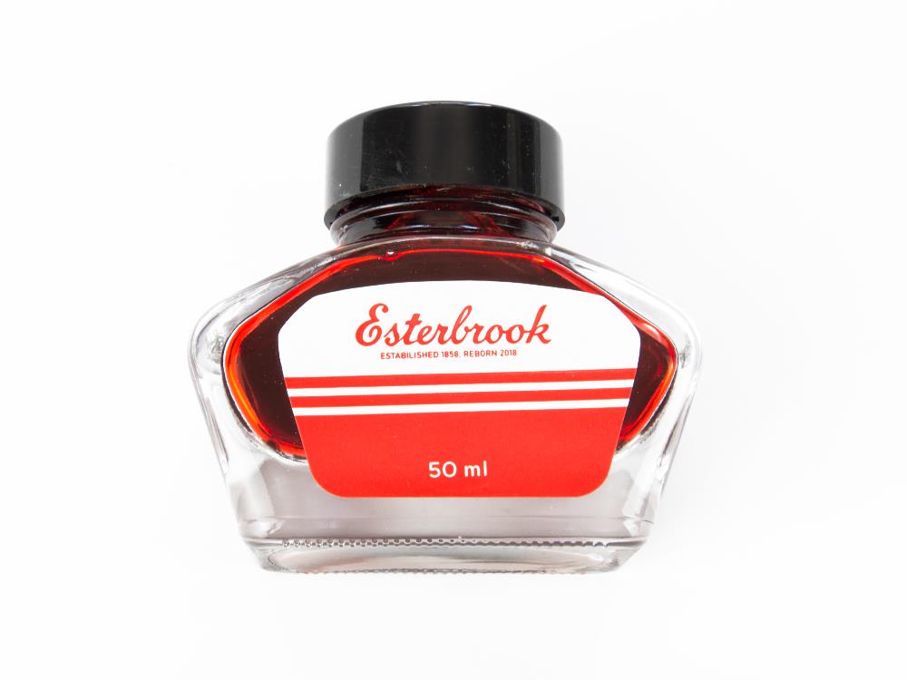 Esterbrook Ink Bottle Scarlet, Red, 50ml, Crystal, EINK-SCARLET