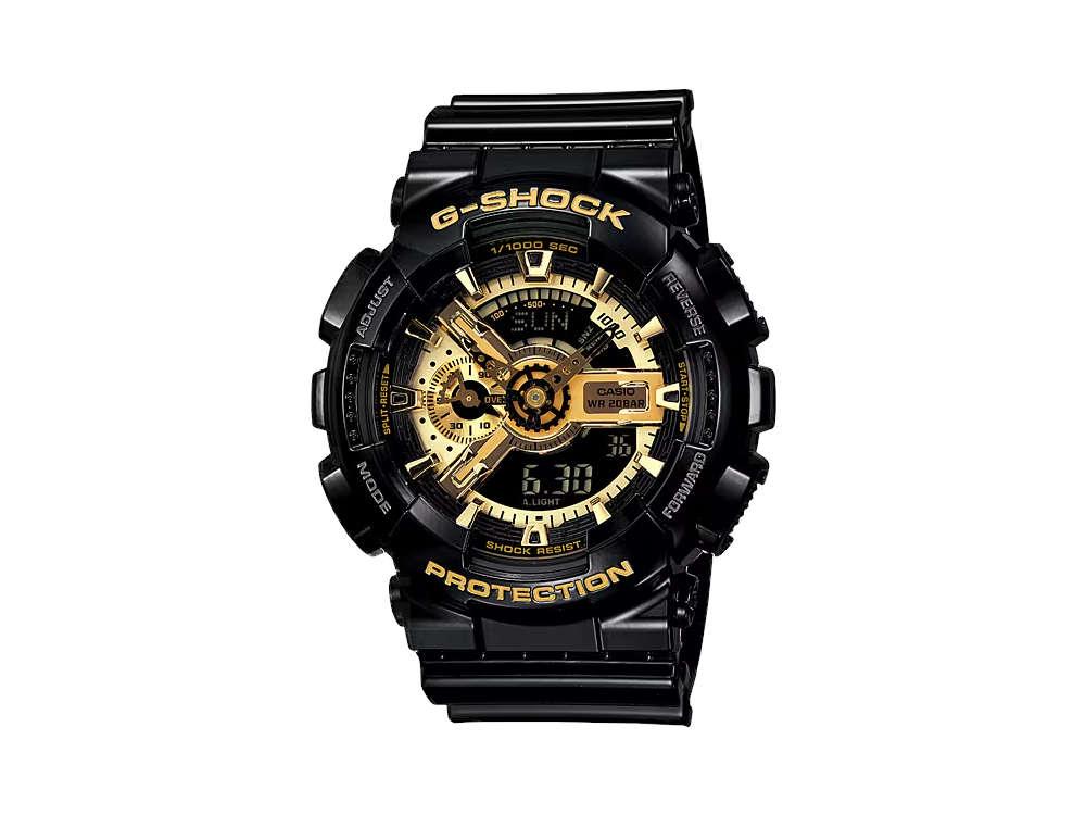 G-SHOCK Casio Classic Quartz Watch, Resin, Black, 55 × 51.2mm, GA-110GB-1AER