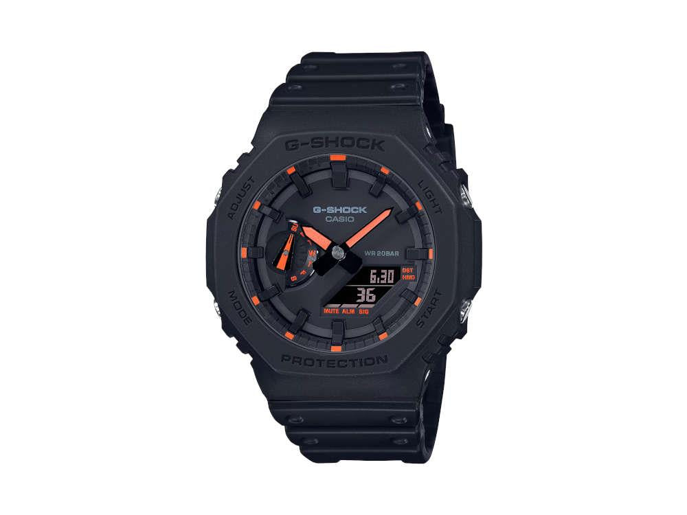 G-SHOCK Casio Classic Quartz Watch, Resin, Black, 48.5 × 45.4mm, GA-2100-1A4ER