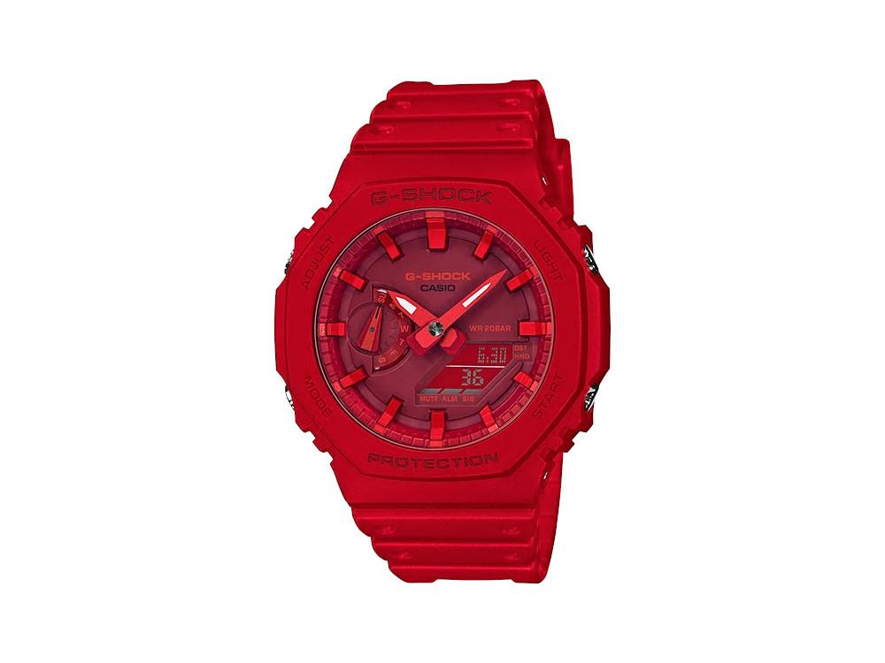 G-SHOCK Casio Classic Quartz Watch, Resin, Red, 48.5 × 45.4mm, GA-2100-4AER