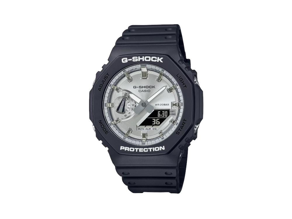 G-SHOCK Casio Classic Quartz Watch, Silver, 48.5 × 45.4mm, GA-2100SB-1AER