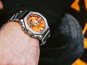 G-SHOCK Casio G-Steel Quartz Watch, Orange, 49.3mm × 44.4mm, GM-2110D-4AER