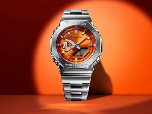 G-SHOCK Casio G-Steel Quartz Watch, Orange, 49.3mm × 44.4mm, GM-2110D-4AER