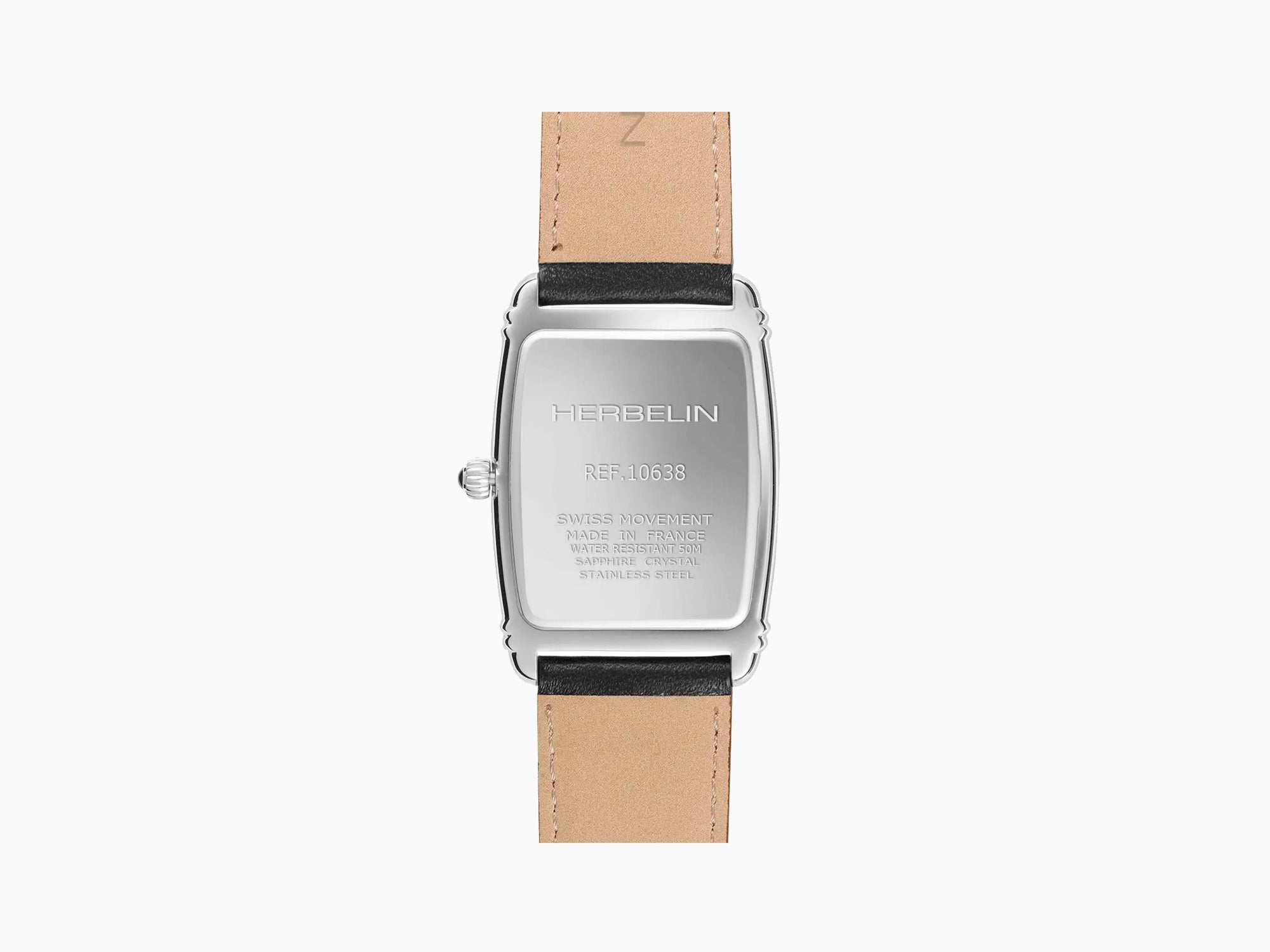 Herbelin Art Deco Tonneau Quartz Watch, Silver, 30mm, 10638AP08
