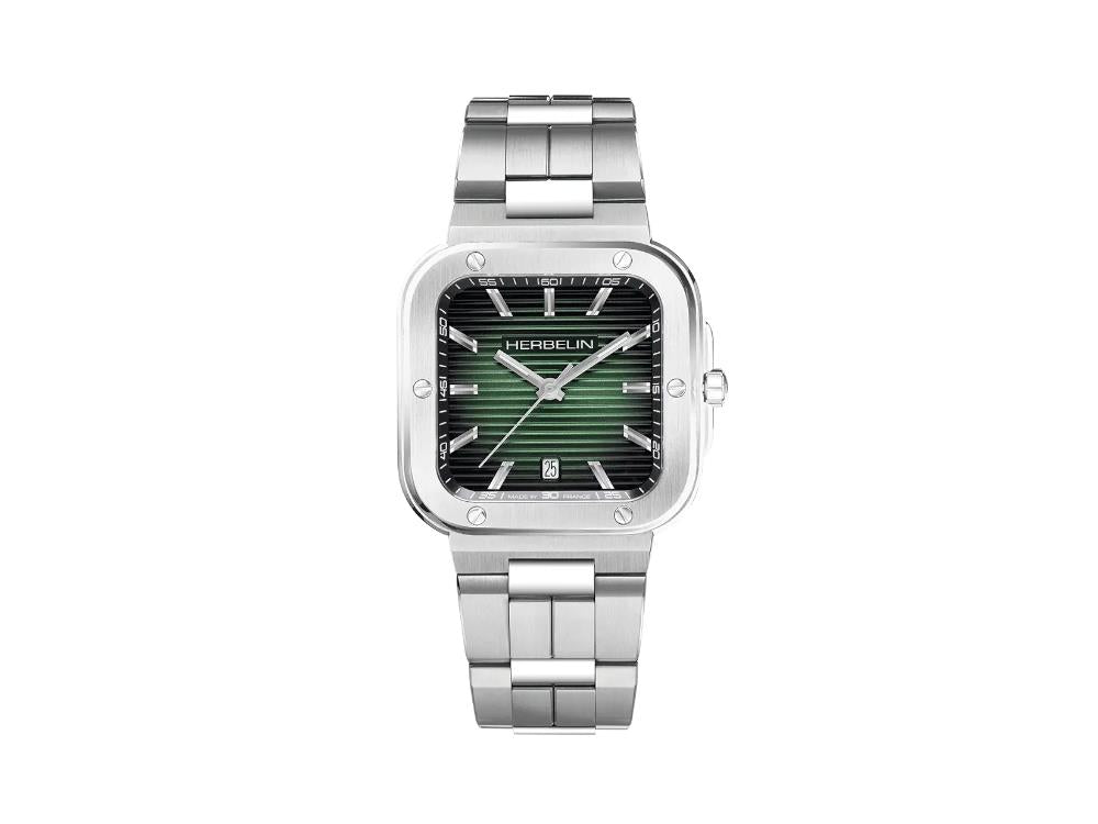 Herbelin Cap Camarat Quartz Watch, Stainless Steel 316L, Green, 39 mm, 12246B16