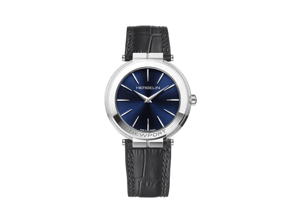 Herbelin Newport Slim Quartz Watch, Stainless Steel 316L, Blue, 40 mm, 19522AP15