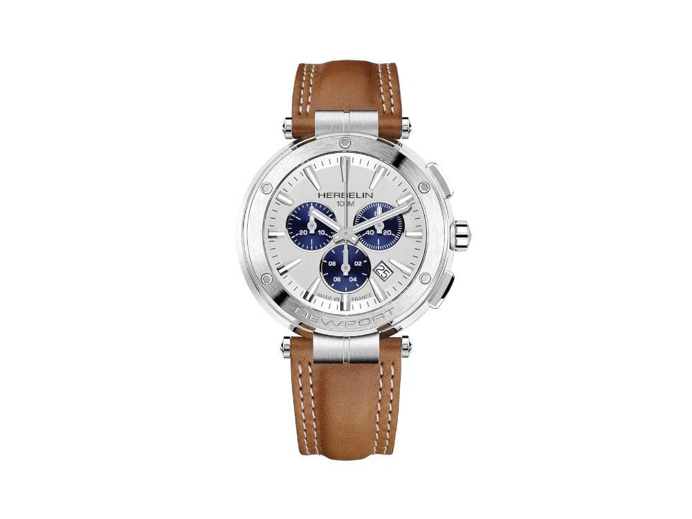 Herbelin Newport Chrono Quartz Watch, White, 43 mm, 37688A42GD