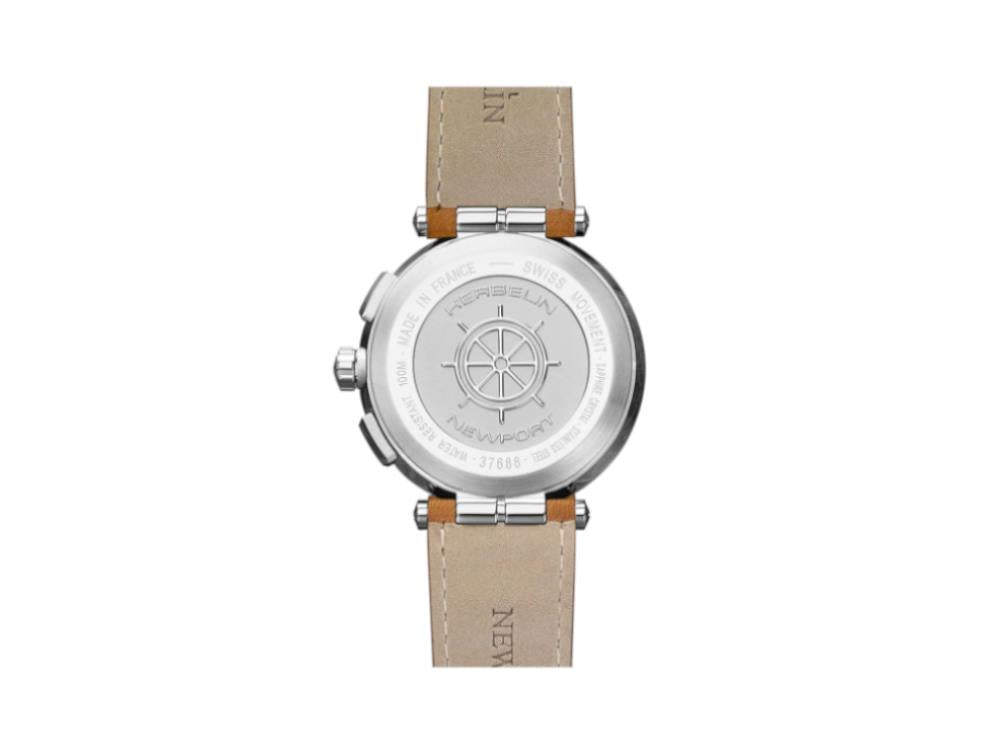 Herbelin Newport Chrono Quartz Watch, White, 43 mm, 37688A42GD