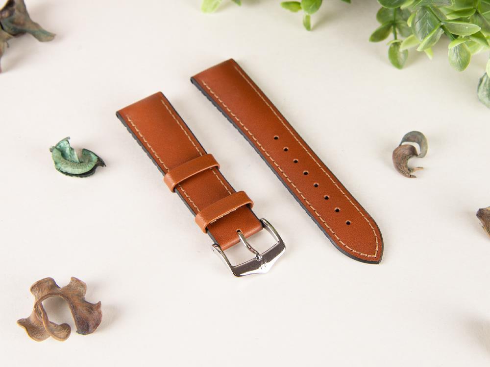 Hirsch James Performance Collection Strap, Brown, 22 mm, 0925002070-2-22