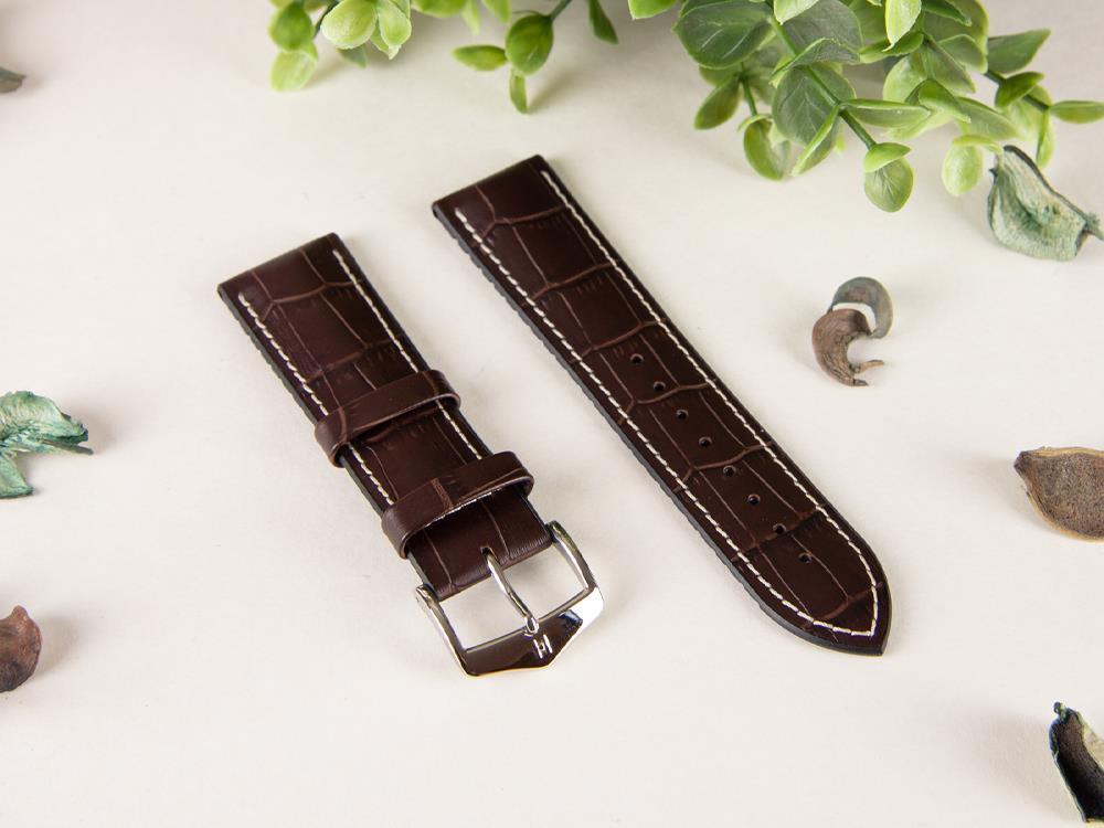 Hirsch George Performance Collection Strap, Brown, 24 mm, 0925128010-2-24