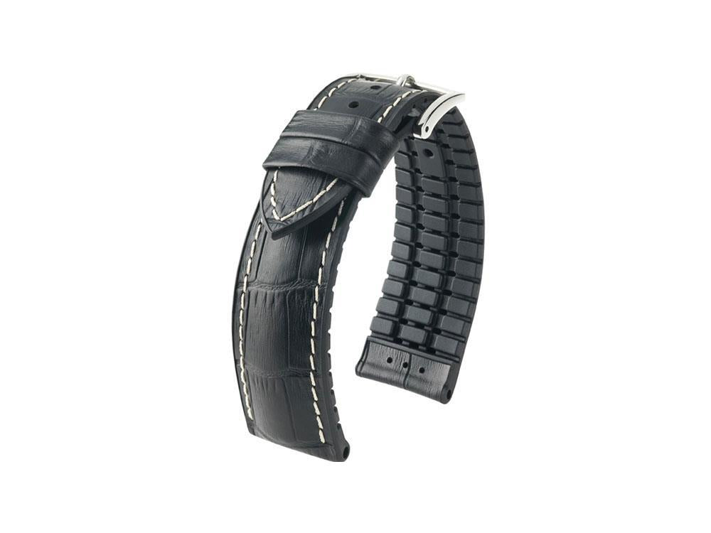 Hirsch George Performance Collection Strap, Black, 22 mm, 0925128050-2-22