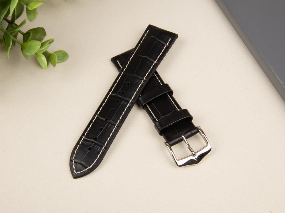 Hirsch George Performance Collection Strap, Black, 22 mm, 0925128050-2-22