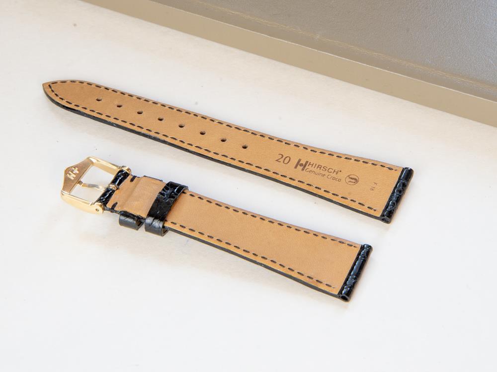 Hirsch Genuine Strap, Black, L (200 mm), 20 mm, 18920850-1-20