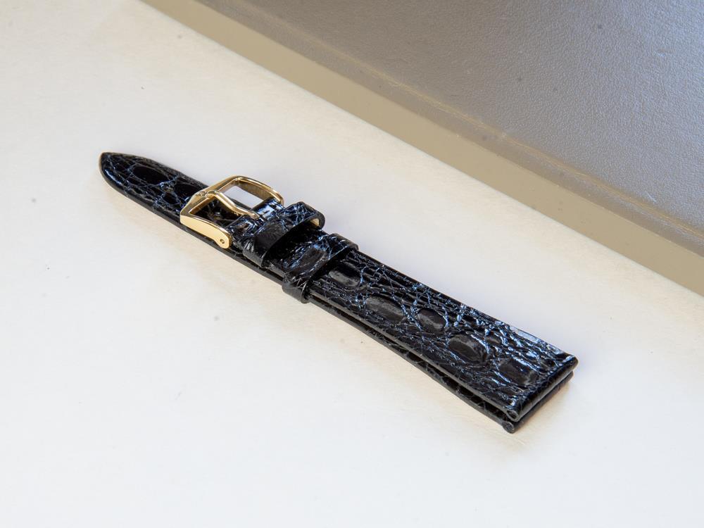 Hirsch Genuine Strap, Black, L (200 mm), 20 mm, 18920850-1-20