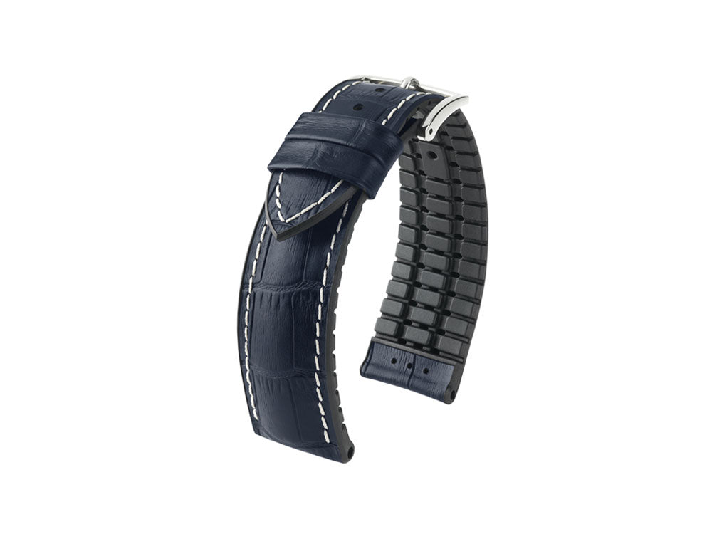 Hirsch George Performance Collection Strap, Blue, 24 mm, 0925128080-2-24