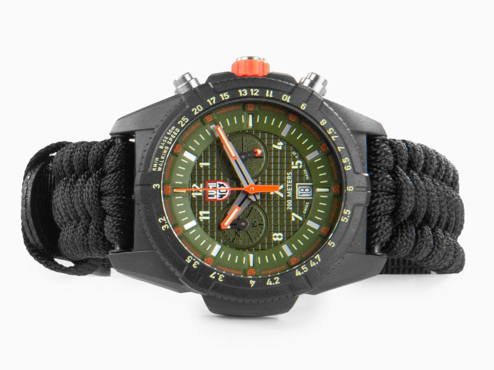 Luminox Bear Grylls Survival Land Quartz Watch, Green, 45mm, Paracord, XL.3797