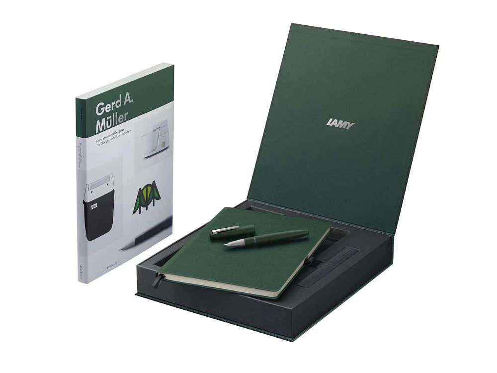 Set Lamy 2000 Pine Fountain Pen, Stainless steel, Green 1239424