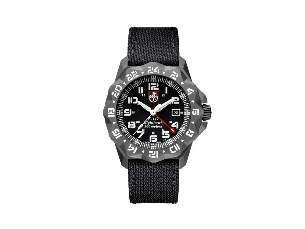 Luminox Air F-117 Nighthawk Quartz watch, 44mm, 20 atm, PVD, Black, XA.6421