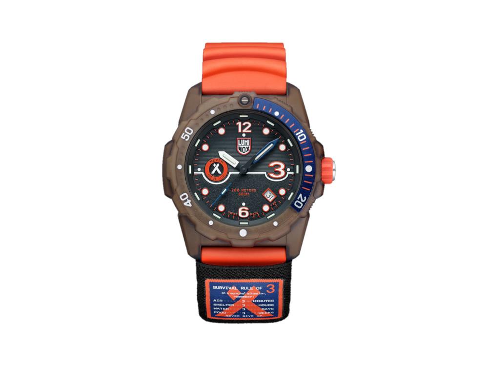 Luminox Bear Grylls Survival 3720 Series Quartz Watch, Grey, 42 mm, LX.3729.ECO