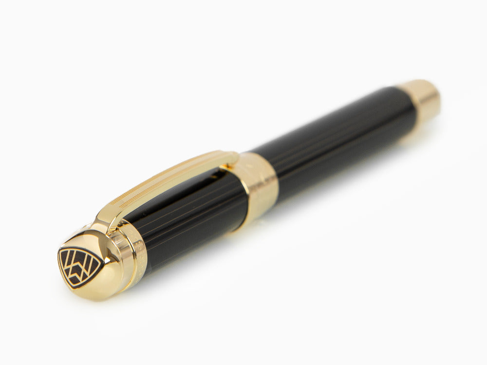 Maybach The Peak I Lustrous Midnight Fountain Pen, Gold plated, Black