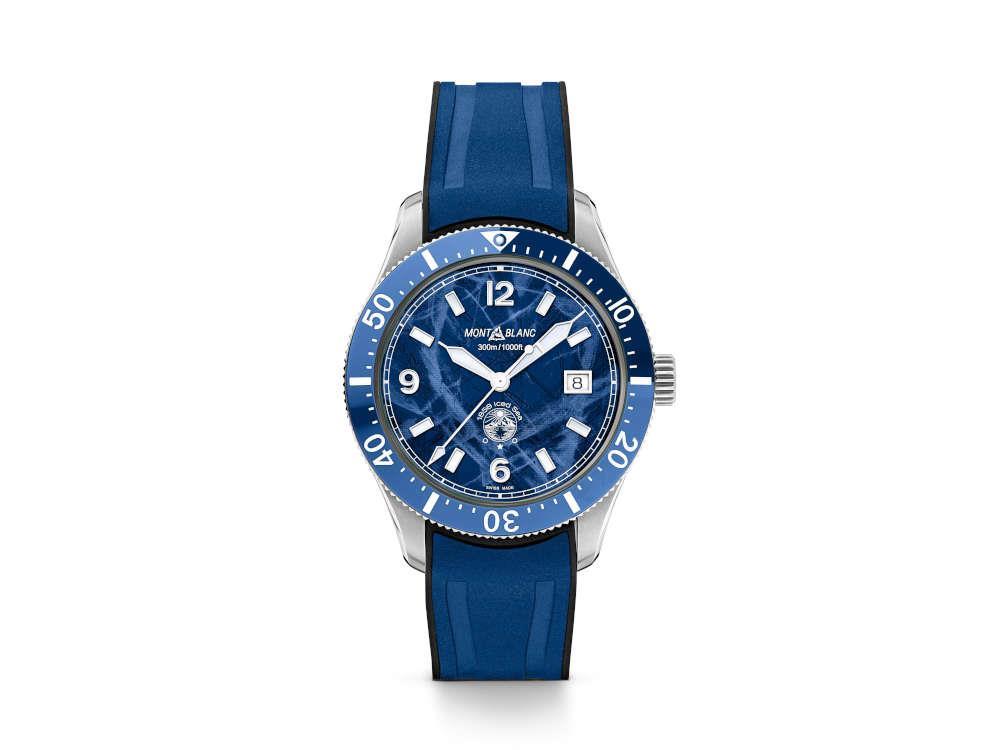 Montblanc 1858 Iced Sea Automatic Watch, Ceramic, Blue, 41 mm, 129370