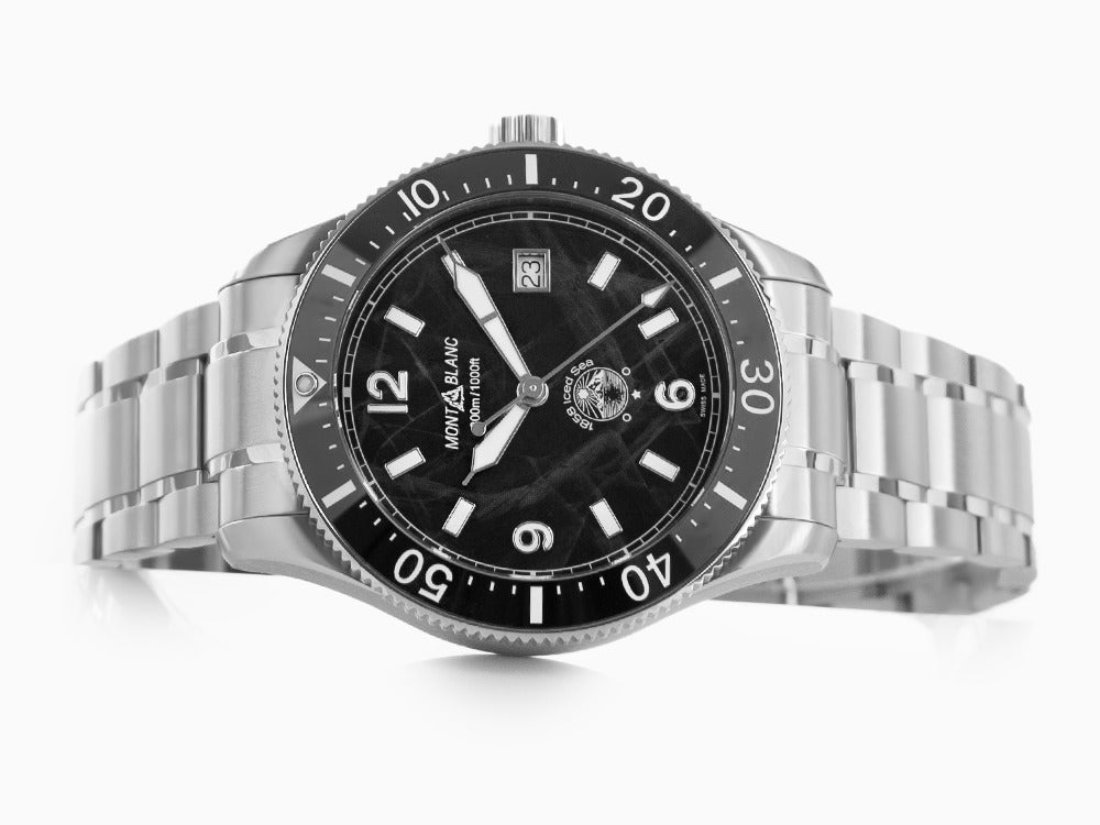 Montblanc 1858 Iced Sea Automatic Watch, Ceramic, Black, 41 mm, 129371