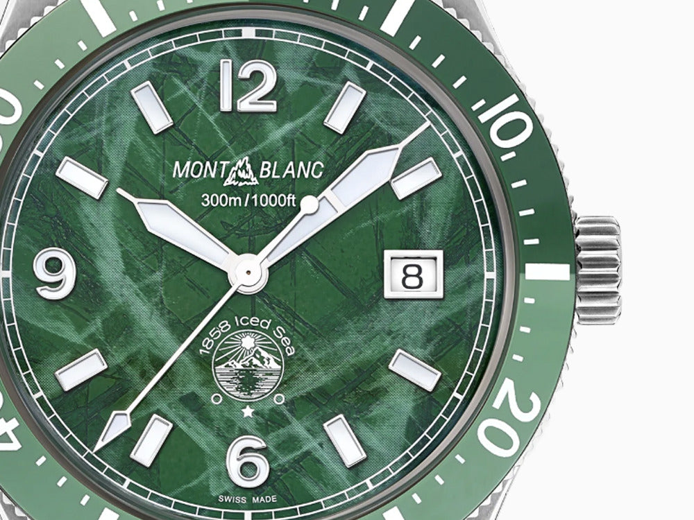 Montblanc 1858 Iced Sea Automatic Watch, Ceramic, Green, 41 mm, 129373