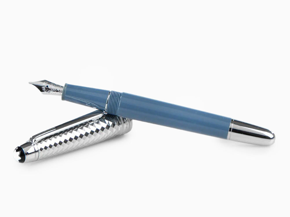 Montblanc Meisterstück Glacier Doué Fountain Pen, Blue, 129403