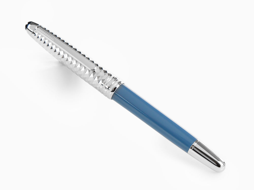 Montblanc Meisterstück Glacier Doué Rollerball pen, Platinum trim, Blue, 129404