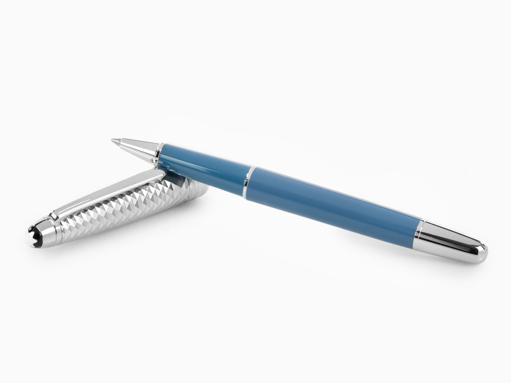 Montblanc Meisterstück Glacier Doué Rollerball pen, Platinum trim, Blue, 129404