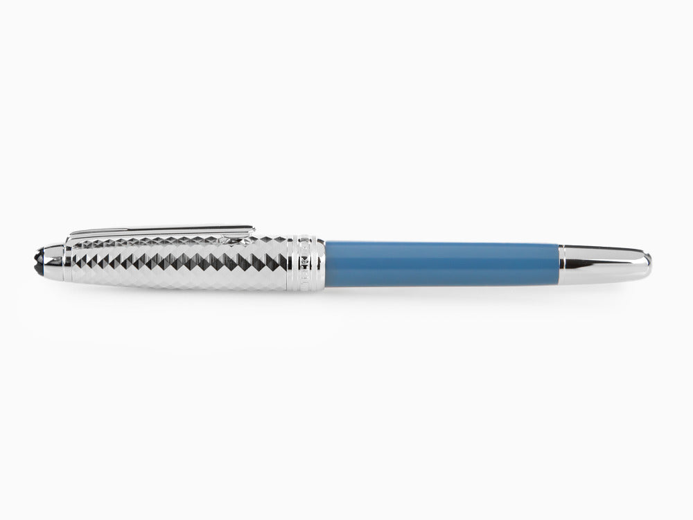 Montblanc Meisterstück Glacier Doué Rollerball pen, Platinum trim, Blue, 129404