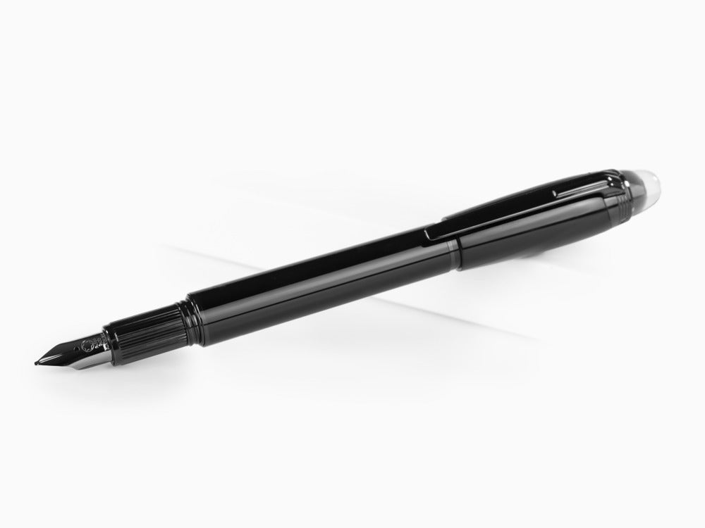 Montblanc StarWalker Black Cosmos Fountain Pen, Black Resin, PVD, 129744