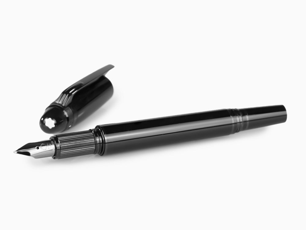 Montblanc StarWalker Black Cosmos Fountain Pen, Black Resin, PVD, 129744