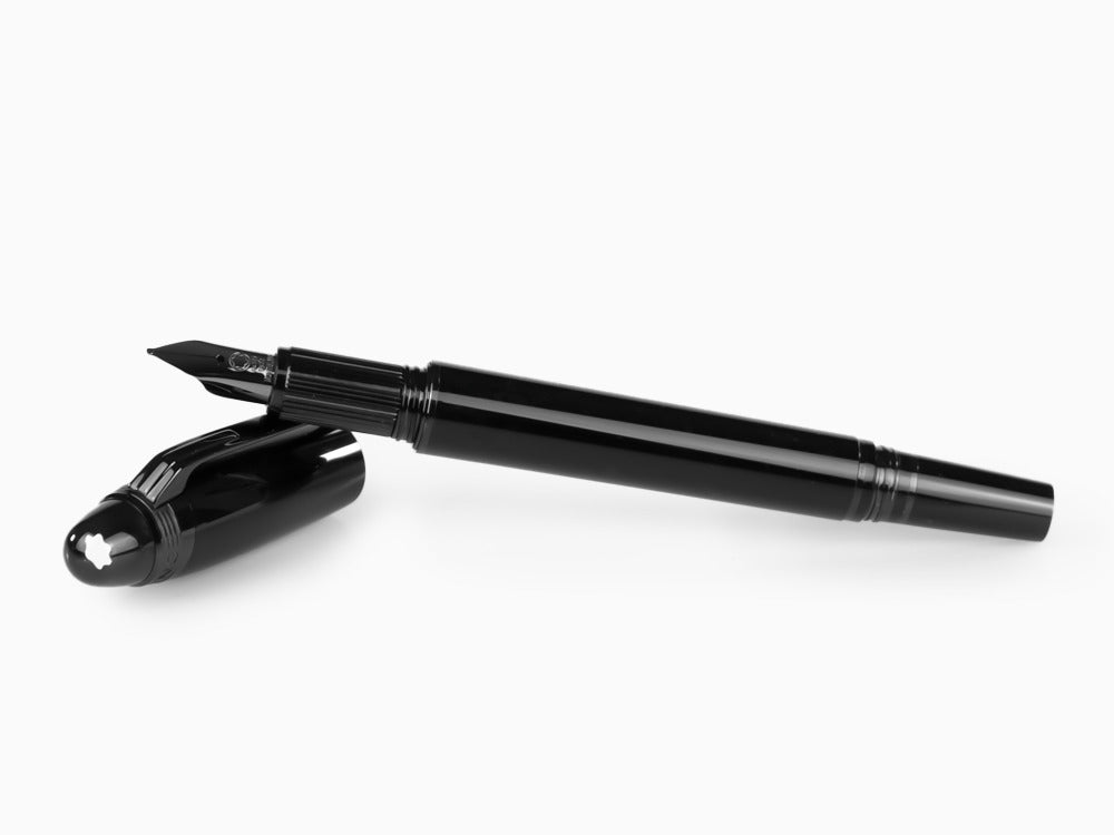 Montblanc StarWalker Black Cosmos Fountain Pen, Black Resin, PVD, 129744