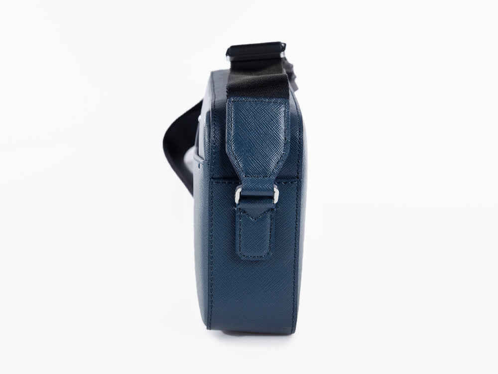 Montblanc Sartorial Zip Top Bag, Leather, Blue, Zip, 130102