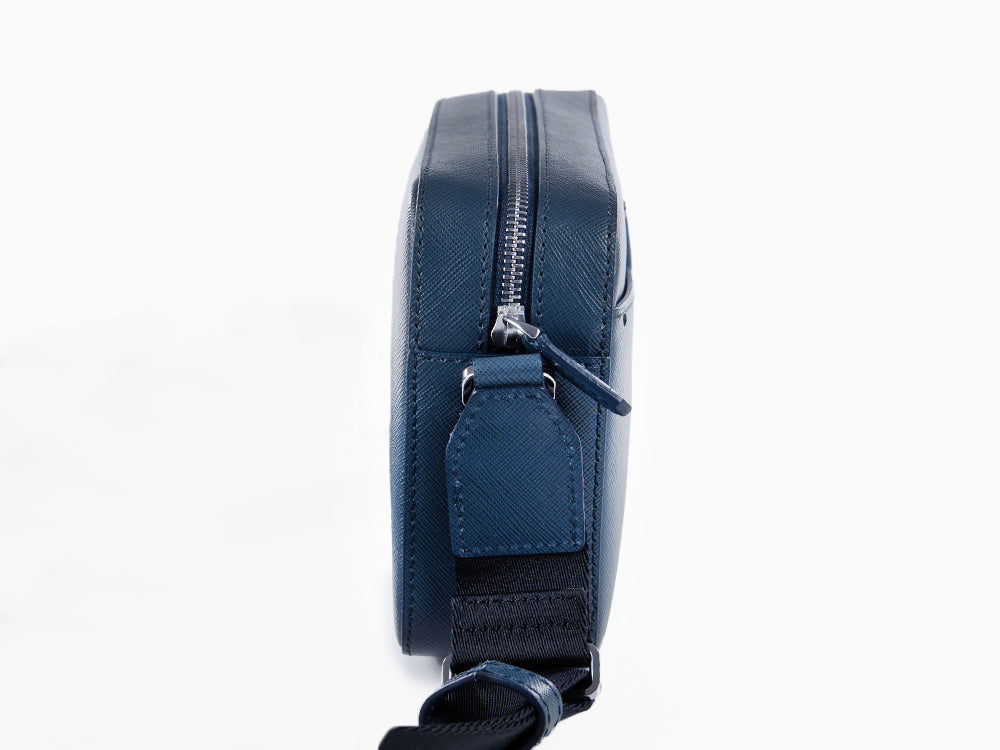 Montblanc Sartorial Zip Top Bag, Leather, Blue, Zip, 130102