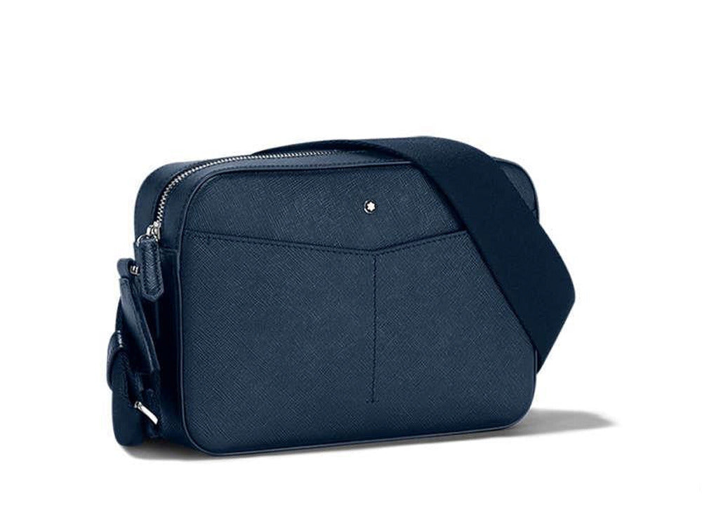 Montblanc Sartorial Zip Top Bag, Leather, Blue, Zip, 130102