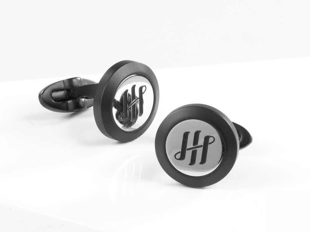 Montegrappa Classico Ambigram Cufflinks, Stainless steel, IP Black, IDA1CLBS