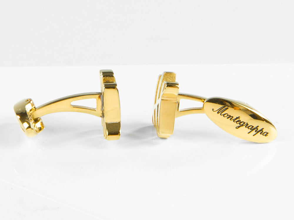 Montegrappa Ambigram Cufflinks, Stainless steel, IP Yellow Gold, IDA2CLY0