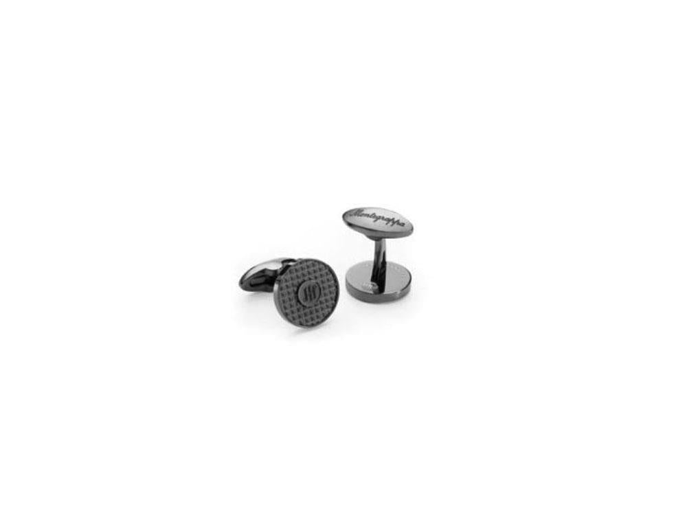 Montegrappa Clou Ambigram Cufflinks, Stainless steel, IP Gun Metal, IDA3CLLL