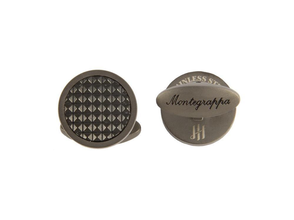 Montegrappa Clou Cufflinks, Stainless steel, IP Gun Metal & IP Black, IDCPCLLB