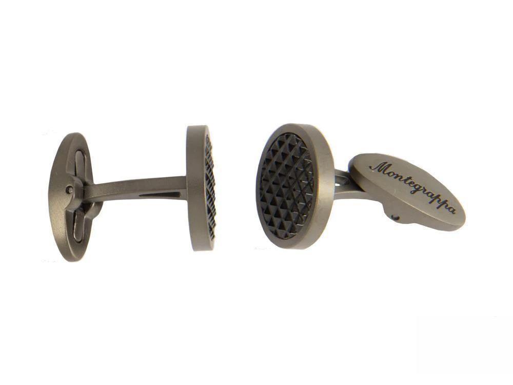 Montegrappa Clou Cufflinks, Stainless steel, IP Gun Metal & IP Black, IDCPCLLB