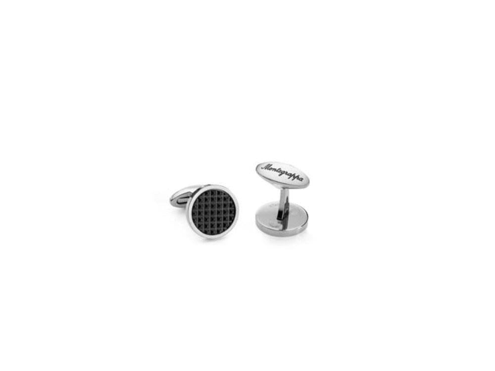 Montegrappa Clou Cufflinks, Stainless steel. IP Black, IDCPCLSB