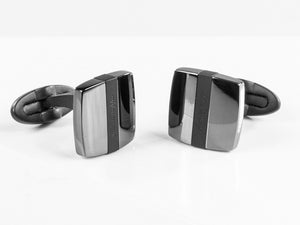 Montegrappa Quadro Cufflinks, Stainless steel, IP Gun Metal & IP Black, IDQUCLLB