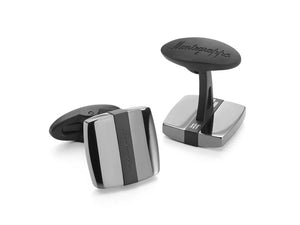 Montegrappa Quadro Cufflinks, Stainless steel, IP Gun Metal & IP Black, IDQUCLLB