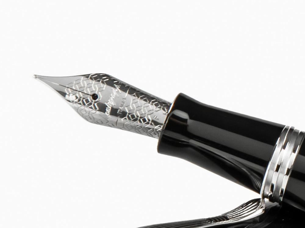 Montegrappa Elmo 02 Jet Black Fountain Pen, Black Resin, ISE2R-AC