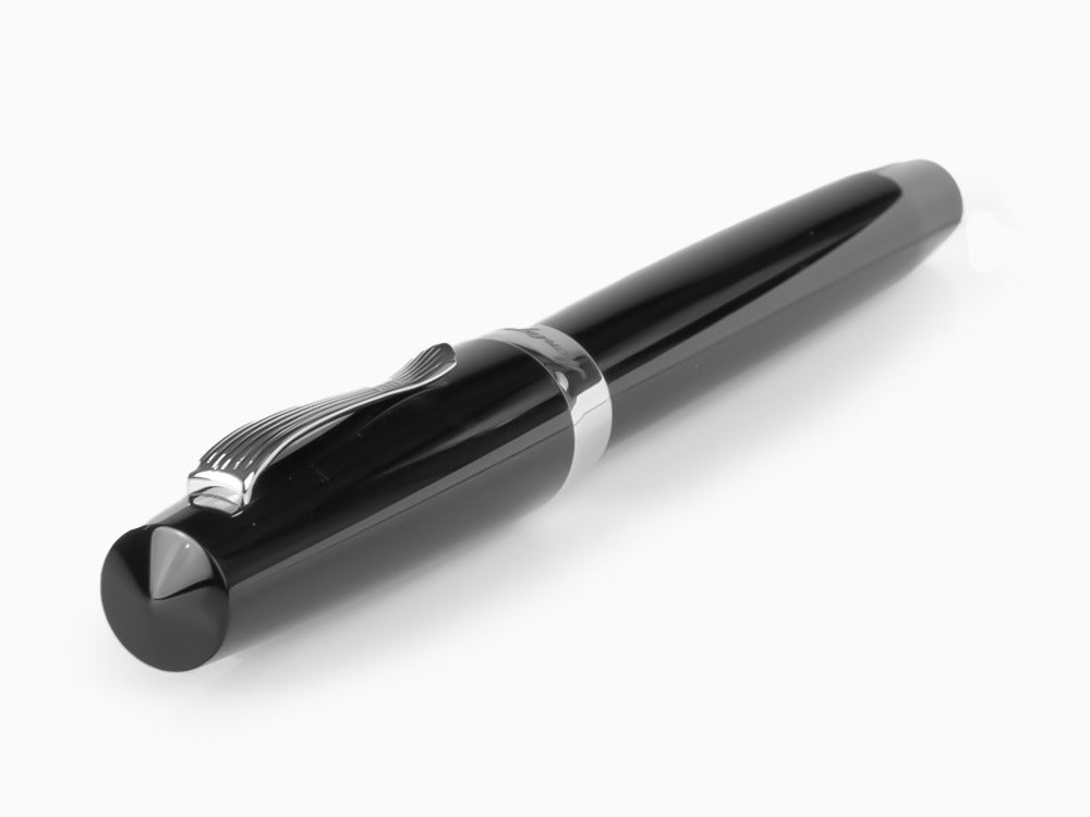 Montegrappa Elmo 02 Jet Black Fountain Pen, Black Resin, ISE2R-AC