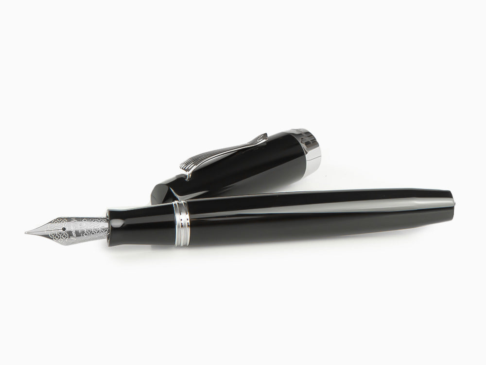 Montegrappa Elmo 02 Jet Black Fountain Pen, Black Resin, ISE2R-AC