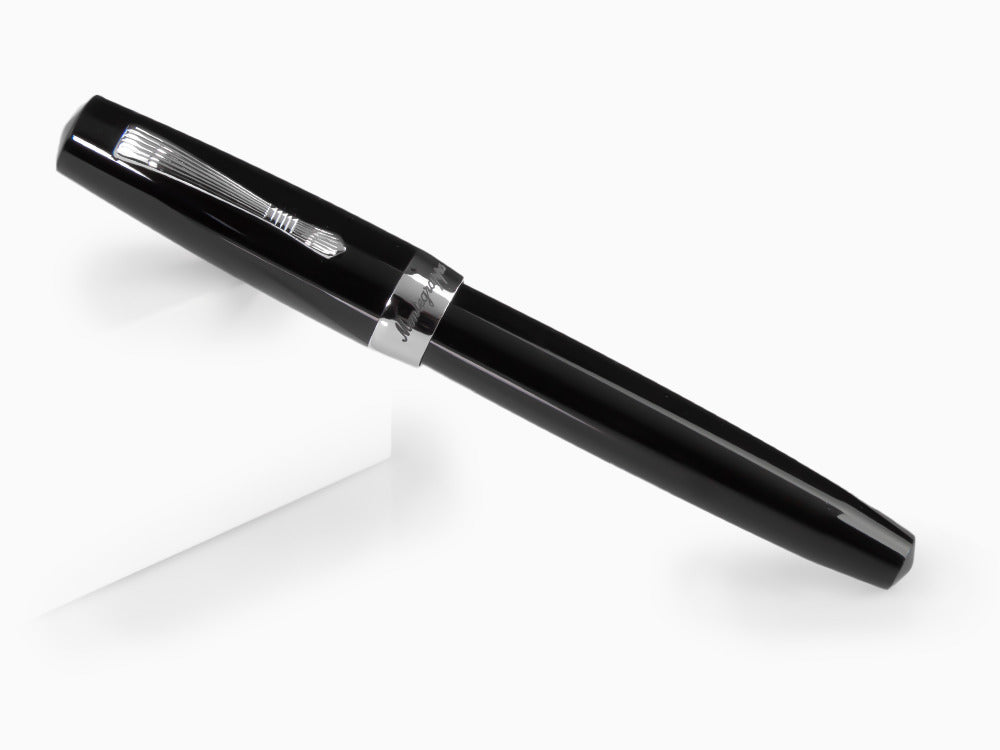 Montegrappa Elmo 02 Jet Black Rollerball pen, Resin, Stainless Steel, ISE2RRAC